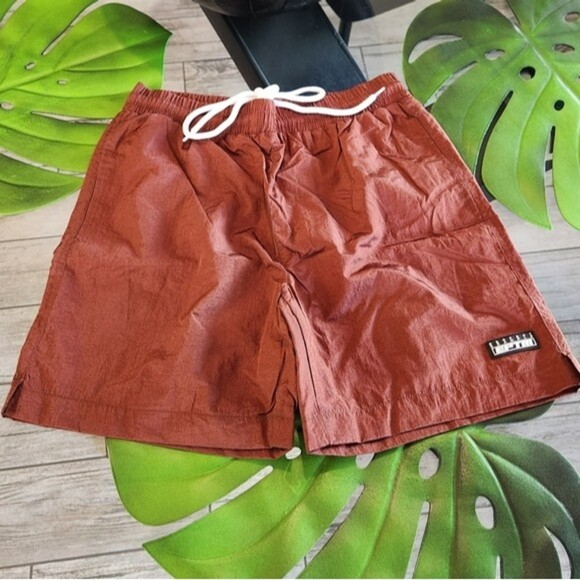 🎁EPTM Alloy NEW Men's swim shorts in a shiny fabric & elastic waist- Size Large - Picture 6 of 10